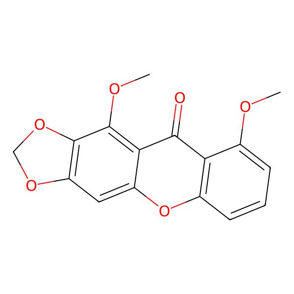 2D Structure of 9,11-Dimethoxy-[1,3]dioxolo[4,5-b]xanthen-10-one