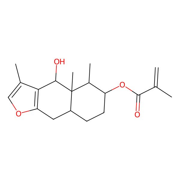 2D Structure of (4-hydroxy-3,4a,5-trimethyl-5,6,7,8,8a,9-hexahydro-4H-benzo[f][1]benzofuran-6-yl) 2-methylprop-2-enoate