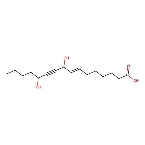 2D Structure of 9,12-Dihydroxyhexadec-7-en-10-ynoic acid