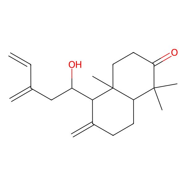 2D Structure of (4aS,5S,8aR)-5-[(1R)-1-hydroxy-3-methylidenepent-4-enyl]-1,1,4a-trimethyl-6-methylidene-3,4,5,7,8,8a-hexahydronaphthalen-2-one