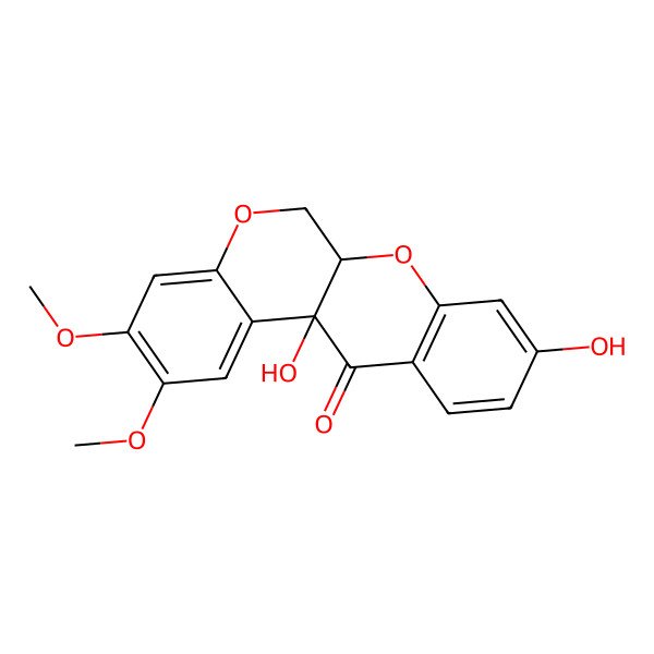 2D Structure of 9,12a-Dihydroxy-2,3-dimethoxy-6,6a-dihydrochromeno[3,4-b]chromen-12-one