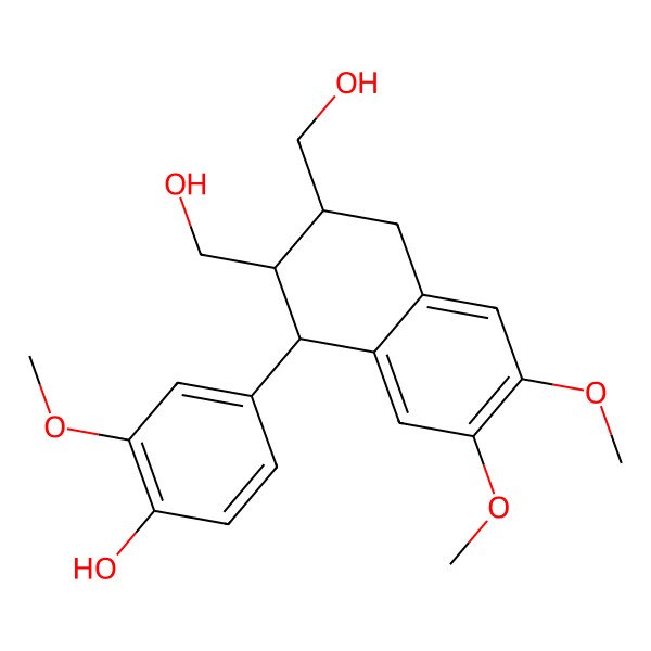 2D Structure of 4-[(1S,2R,3R)-2,3-bis(hydroxymethyl)-6,7-dimethoxy-1,2,3,4-tetrahydronaphthalen-1-yl]-2-methoxyphenol