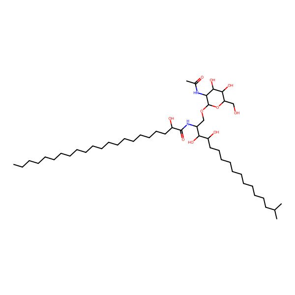2D Structure of (2S)-N-[(2S,3S,4R)-1-[(2R,3R,4S,5R,6S)-3-acetamido-4,5-dihydroxy-6-(hydroxymethyl)oxan-2-yl]oxy-3,4-dihydroxy-16-methylheptadecan-2-yl]-2-hydroxydocosanamide