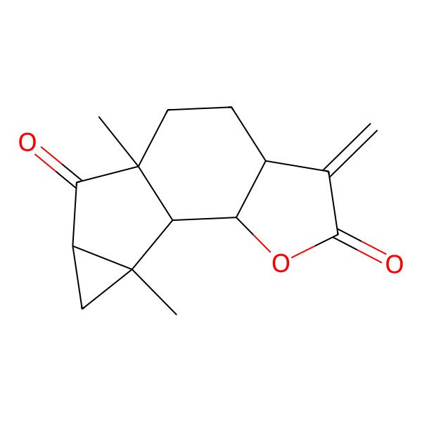 2D Structure of 9,13-Dimethyl-5-methylidene-3-oxatetracyclo[7.4.0.02,6.011,13]tridecane-4,10-dione