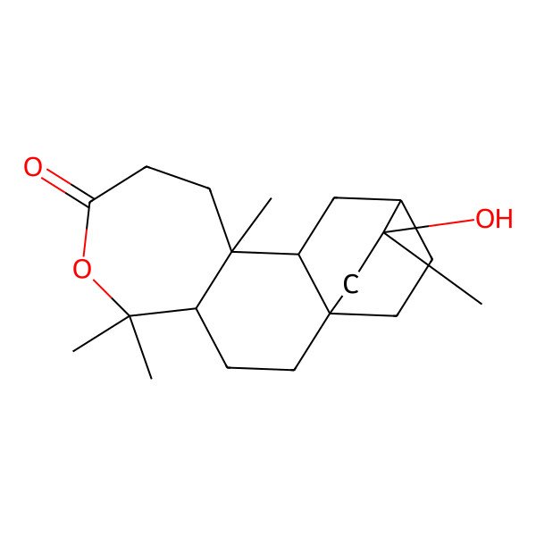 2D Structure of (1R,4S,10S,11R,13S,14S)-14-hydroxy-5,5,10,14-tetramethyl-6-oxatetracyclo[11.2.2.01,11.04,10]heptadecan-7-one