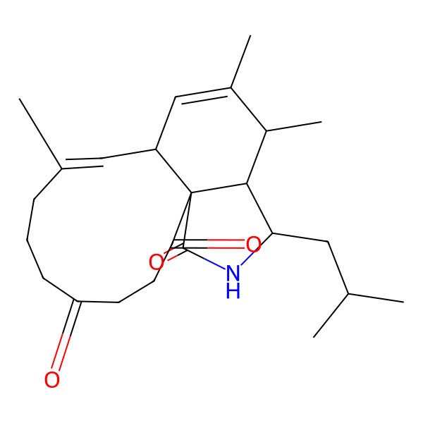 2D Structure of 9,13,14-Trimethyl-16-(2-methylpropyl)-17-azatricyclo[9.7.0.01,15]octadeca-9,12-diene-2,5,18-trione
