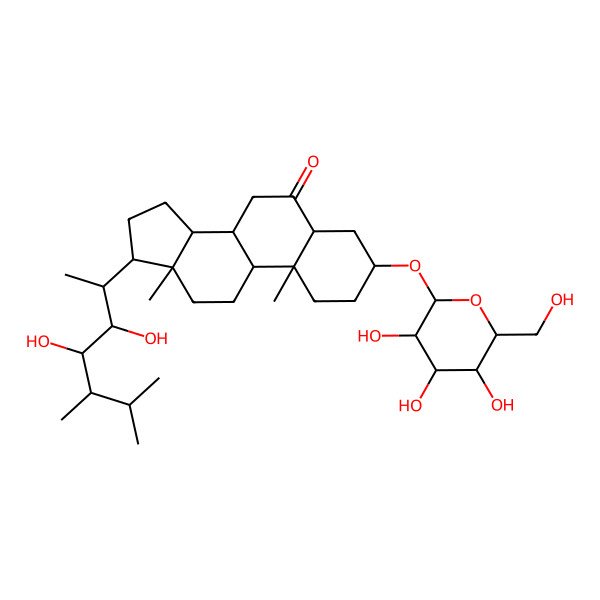 2D Structure of teasterone-3-O-beta-D-glucopyranoside
