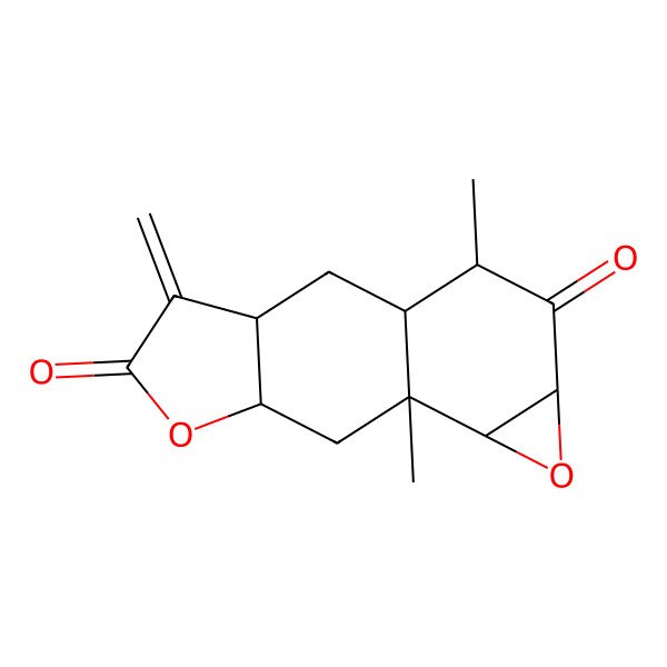 2D Structure of 9,14-Dimethyl-4-methylidene-6,11-dioxatetracyclo[7.5.0.03,7.010,12]tetradecane-5,13-dione