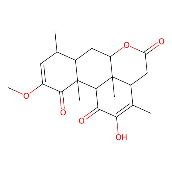 2D Structure of (1R,2S,6R,7R,9R,13R,17S)-15-hydroxy-4-methoxy-2,6,14,17-tetramethyl-10-oxatetracyclo[7.7.1.02,7.013,17]heptadeca-4,14-diene-3,11,16-trione