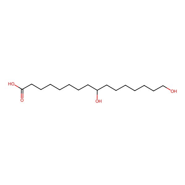 2D Structure of 9,16-Dihydroxyhexadecanoic acid