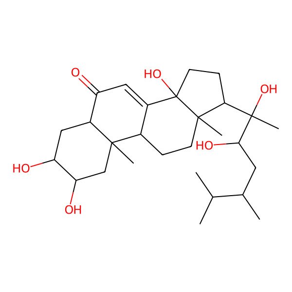 2D Structure of 17-(2,3-dihydroxy-5,6-dimethylheptan-2-yl)-2,3,14-trihydroxy-10,13-dimethyl-2,3,4,5,9,11,12,15,16,17-decahydro-1H-cyclopenta[a]phenanthren-6-one