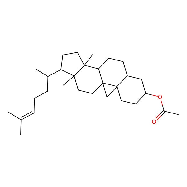 2D Structure of 9,19-Cyclocholest-24-en-3-ol, 14-methyl-, acetate, (3beta,5alpha)-