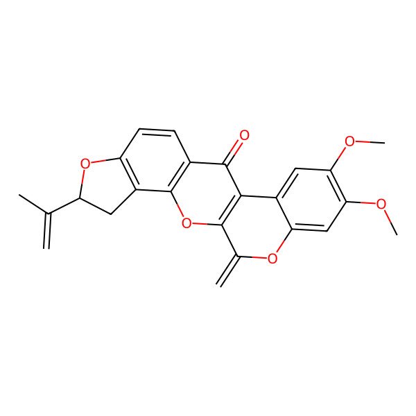 2D Structure of 16,17-Dimethoxy-21-methylidene-6-prop-1-en-2-yl-2,7,20-trioxapentacyclo[11.8.0.03,11.04,8.014,19]henicosa-1(13),3(11),4(8),9,14,16,18-heptaen-12-one