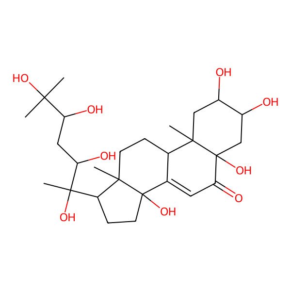 2D Structure of (2S,3R,5S,9R,10R,13R,14S,17S)-2,3,5,14-tetrahydroxy-10,13-dimethyl-17-[(2R,3R,5S)-2,3,5,6-tetrahydroxy-6-methylheptan-2-yl]-1,2,3,4,9,11,12,15,16,17-decahydrocyclopenta[a]phenanthren-6-one