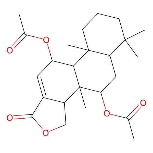2D Structure of [(3aS,3bS,4S,5aS,9aS,9bR,10S)-10-acetyloxy-3b,6,6,9a-tetramethyl-1-oxo-3,3a,4,5,5a,7,8,9,9b,10-decahydronaphtho[2,1-e][2]benzofuran-4-yl] acetate