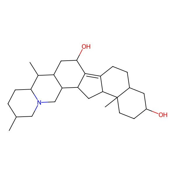 2D Structure of (1S,2R,6R,9S,11S,13R,18S,20S,23S,24R)-6,10,23-trimethyl-4-azahexacyclo[12.11.0.02,11.04,9.015,24.018,23]pentacos-14-ene-13,20-diol
