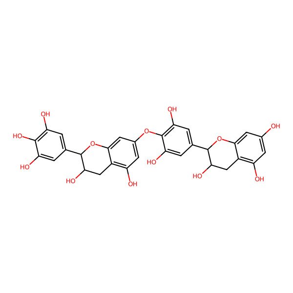 2D Structure of 2-[4-[[3,5-dihydroxy-2-(3,4,5-trihydroxyphenyl)-3,4-dihydro-2H-chromen-7-yl]oxy]-3,5-dihydroxyphenyl]-3,4-dihydro-2H-chromene-3,5,7-triol