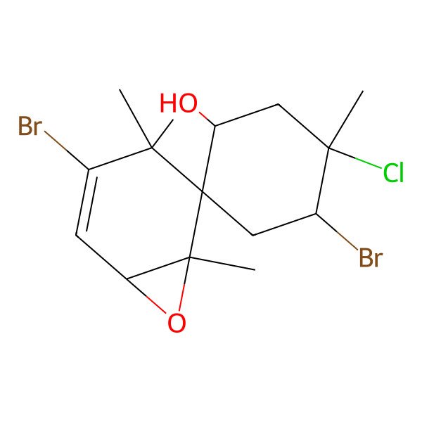 2D Structure of 3,4'-Dibromo-5'-chloro-4,4,5',6-tetramethylspiro[7-oxabicyclo[4.1.0]hept-2-ene-5,2'-cyclohexane]-1'-ol