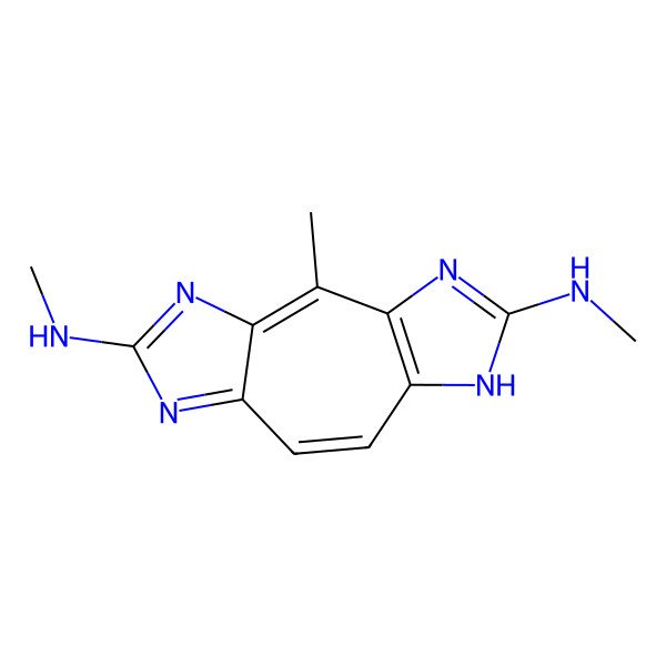 2D Structure of 5-N,12-N,2-trimethyl-4,6,11,13-tetrazatricyclo[8.3.0.03,7]trideca-1(10),2,4,6,8,12-hexaene-5,12-diamine