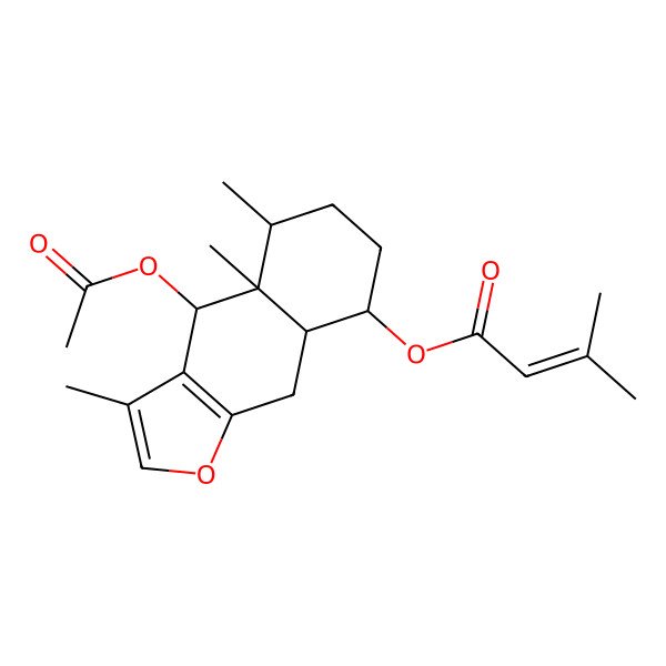 2D Structure of [(4S,4aR,5S,8R,8aR)-4-acetyloxy-3,4a,5-trimethyl-5,6,7,8,8a,9-hexahydro-4H-benzo[f][1]benzofuran-8-yl] 3-methylbut-2-enoate