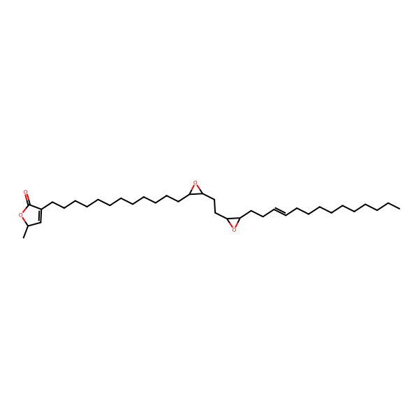 2D Structure of (2R)-2-methyl-4-[12-[(2R,3R)-3-[2-[(2R,3S)-3-[(E)-tetradec-3-enyl]oxiran-2-yl]ethyl]oxiran-2-yl]dodecyl]-2H-furan-5-one