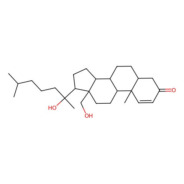 2D Structure of 13-(Hydroxymethyl)-17-(2-hydroxy-6-methylheptan-2-yl)-10-methyl-4,5,6,7,8,9,11,12,14,15,16,17-dodecahydrocyclopenta[a]phenanthren-3-one