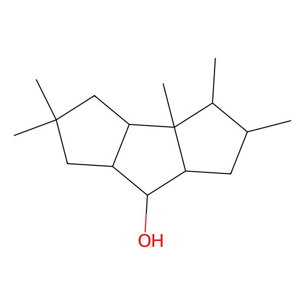 2D Structure of (2S,3S,3aS,3bR,6aS,7S,7aR)-2,3,3a,5,5-pentamethyl-2,3,3b,4,6,6a,7,7a-octahydro-1H-cyclopenta[a]pentalen-7-ol