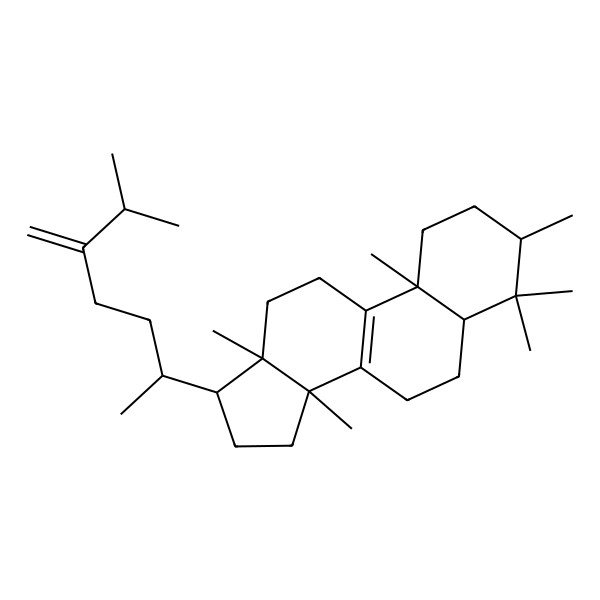 2D Structure of (3S,10S,13R,14R,17R)-3,4,4,10,13,14-hexamethyl-17-[(2R)-6-methyl-5-methylideneheptan-2-yl]-2,3,5,6,7,11,12,15,16,17-decahydro-1H-cyclopenta[a]phenanthrene