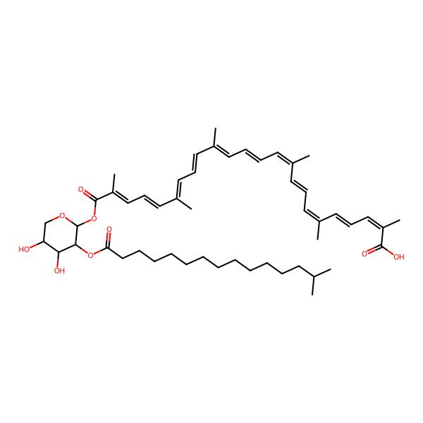 2D Structure of diapolycopenedioic acid xylosyl ester C