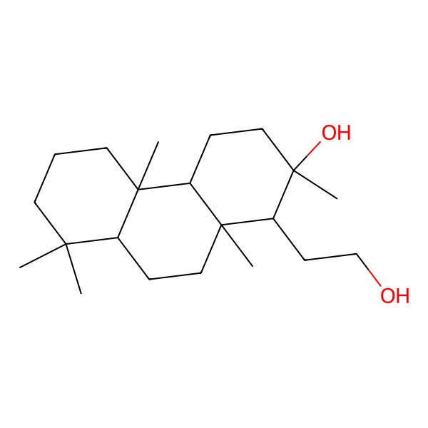 2D Structure of (1S,2S,4aR,4bS,8aS,10aR)-1-(2-hydroxyethyl)-2,4b,8,8,10a-pentamethyl-1,3,4,4a,5,6,7,8a,9,10-decahydrophenanthren-2-ol