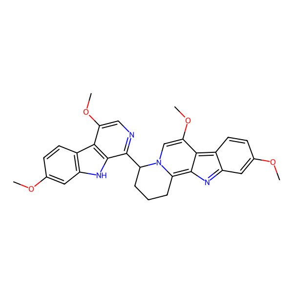 2D Structure of (4S)-4-(4,7-dimethoxy-9H-pyrido[3,4-b]indol-1-yl)-7,10-dimethoxy-1,2,3,4-tetrahydroindolo[2,3-a]quinolizine