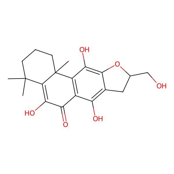 2D Structure of 5,7,11-trihydroxy-9-(hydroxymethyl)-4,4,11b-trimethyl-2,3,8,9-tetrahydro-1H-naphtho[2,1-f][1]benzofuran-6-one