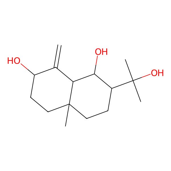 2D Structure of (1R,2R,4aS,7R,8aR)-2-(2-hydroxypropan-2-yl)-4a-methyl-8-methylidene-1,2,3,4,5,6,7,8a-octahydronaphthalene-1,7-diol