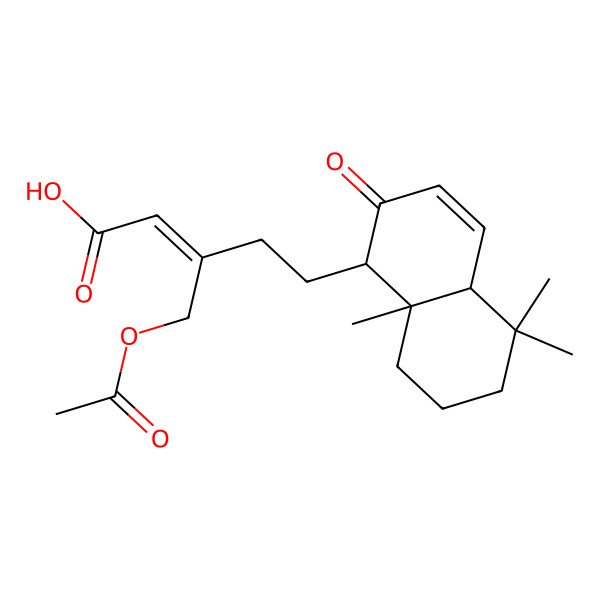 2D Structure of 3-(acetyloxymethyl)-5-(5,5,8a-trimethyl-2-oxo-4a,6,7,8-tetrahydro-1H-naphthalen-1-yl)pent-2-enoic acid 2D Structure of 3-(acetyloxymethyl)-5-(5,5,8a-trimethyl-2-oxo-4a,6,7,8-tetrahydro-1H-naphthalen-1-yl)pent-2-enoic acid