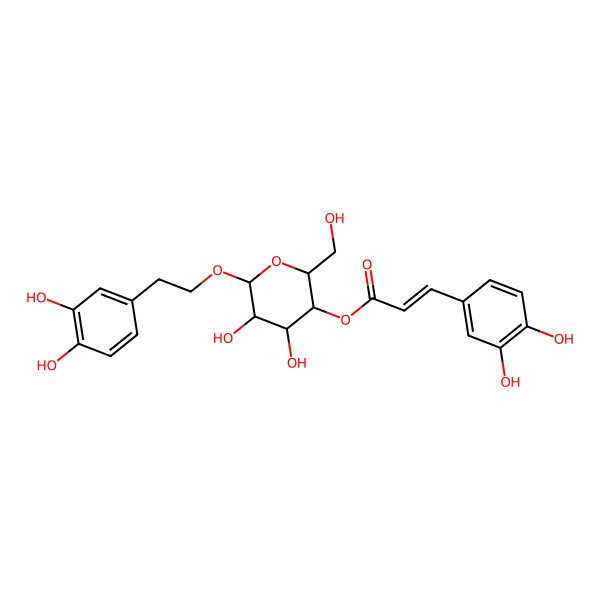 2D Structure of [6-[2-(3,4-Dihydroxyphenyl)ethoxy]-4,5-dihydroxy-2-(hydroxymethyl)oxan-3-yl] 3-(3,4-dihydroxyphenyl)prop-2-enoate