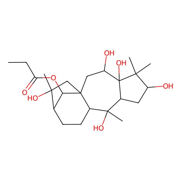 2D Structure of [(1S,3R,4R,6S,8S,9R,10R,13R,14R)-3,4,6,9,14-pentahydroxy-5,5,9,14-tetramethyl-16-tetracyclo[11.2.1.01,10.04,8]hexadecanyl] propanoate