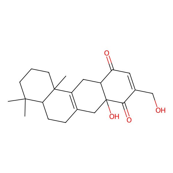 2D Structure of (4aS,7aR,11aS,12bS)-7a-hydroxy-9-(hydroxymethyl)-4,4,12b-trimethyl-2,3,4a,5,6,7,11a,12-octahydro-1H-benzo[a]anthracene-8,11-dione