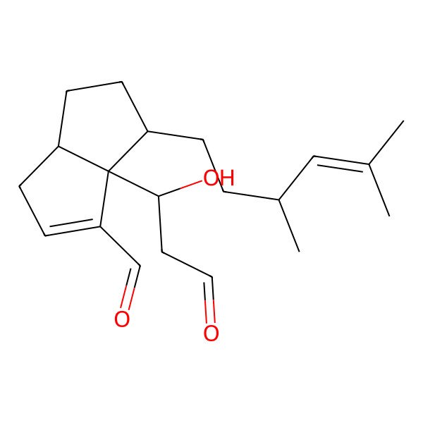 2D Structure of 6-[(3S)-3,5-dimethylhex-4-enyl]-6a-(1-hydroxy-3-oxopropyl)-3a,4,5,6-tetrahydro-3H-pentalene-1-carbaldehyde