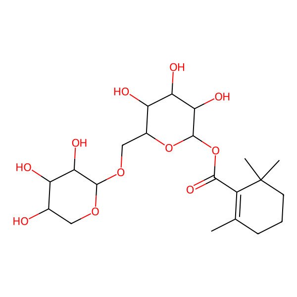 2D Structure of [3,4,5-Trihydroxy-6-[(3,4,5-trihydroxyoxan-2-yl)oxymethyl]oxan-2-yl] 2,6,6-trimethylcyclohexene-1-carboxylate