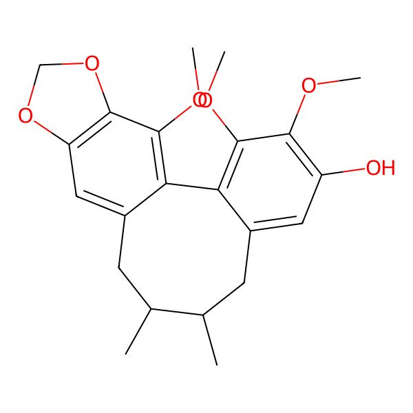 2D Structure of 3,4,19-Trimethoxy-9,10-dimethyl-15,17-dioxatetracyclo[10.7.0.02,7.014,18]nonadeca-1(19),2,4,6,12,14(18)-hexaen-5-ol