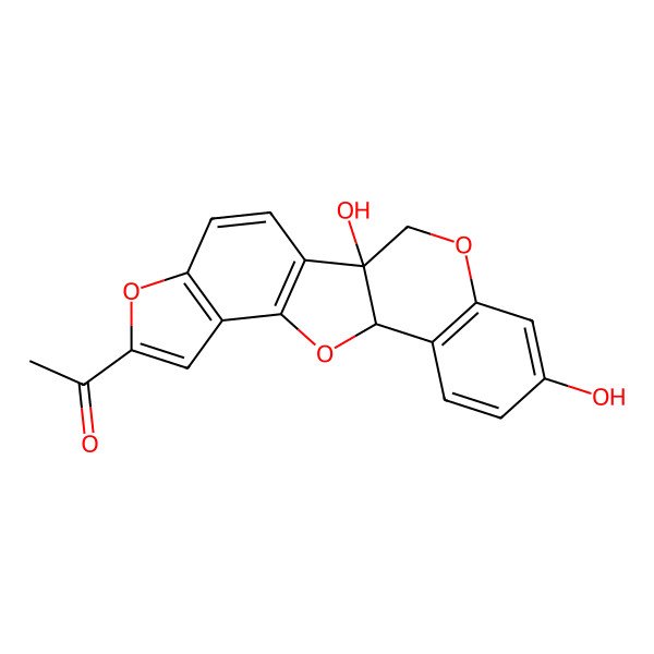 2D Structure of 1-(1,16-Dihydroxy-6,11,19-trioxapentacyclo[10.8.0.02,10.05,9.013,18]icosa-2(10),3,5(9),7,13(18),14,16-heptaen-7-yl)ethanone