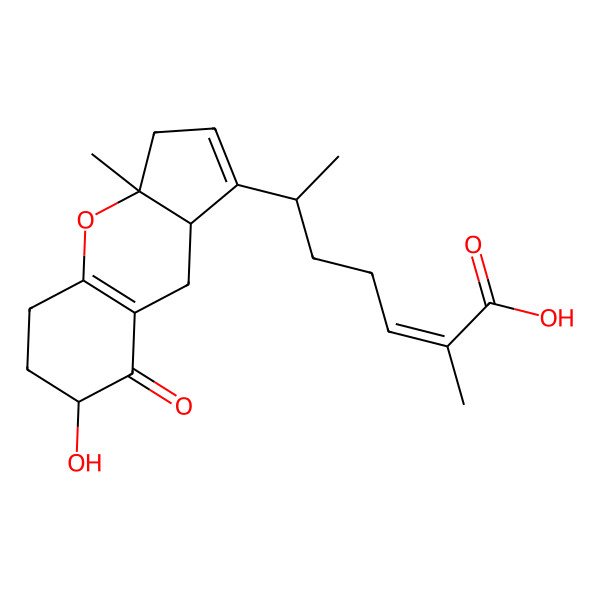 2D Structure of 6-(7-Hydroxy-3a-methyl-8-oxo-3,5,6,7,9,9a-hexahydrocyclopenta[b]chromen-1-yl)-2-methylhept-2-enoic acid