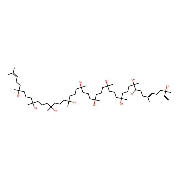 2D Structure of 3,7,11,15,19,23,27,31,35,39,43,47-Dodecamethyloctatetraconta-1,6,46-triene-3,10,11,15,19,23,27,31,35,39,43-undecol