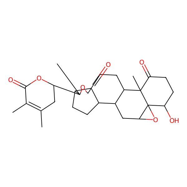 2D Structure of 6-(4,5-Dimethyl-6-oxo-2,3-dihydropyran-2-yl)-17-hydroxy-6,13-dimethyl-7,19-dioxahexacyclo[10.9.0.02,9.05,9.013,18.018,20]henicosane-8,14-dione