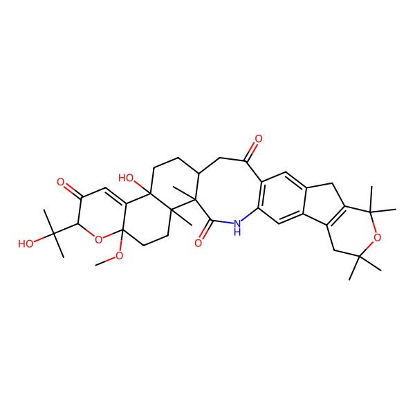 2D Structure of 22-Hydroxy-26-(2-hydroxypropan-2-yl)-28-methoxy-1,9,9,11,11,31-hexamethyl-10,27-dioxa-3-azaheptacyclo[17.12.0.04,16.06,14.07,12.022,31.023,28]hentriaconta-4(16),5,7(12),14,23-pentaene-2,17,25-trione