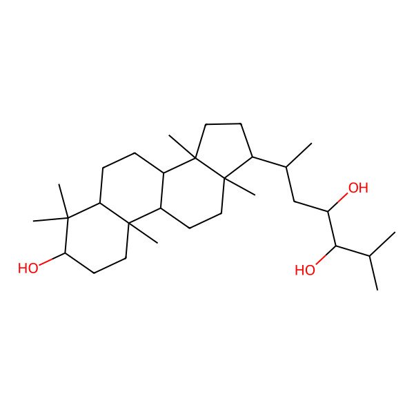 2D Structure of (3S,4R,6S)-6-[(3S,5R,8R,9S,10R,13S,14R,17S)-3-hydroxy-4,4,10,13,14-pentamethyl-2,3,5,6,7,8,9,11,12,15,16,17-dodecahydro-1H-cyclopenta[a]phenanthren-17-yl]-2-methylheptane-3,4-diol