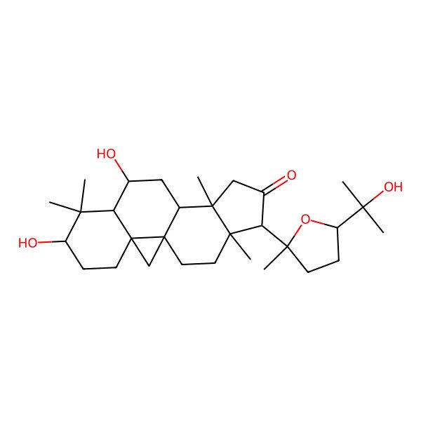 2D Structure of (1S,3R,6S,8R,9S,11S,12S,15S,16R)-6,9-dihydroxy-15-[(2R,5S)-5-(2-hydroxypropan-2-yl)-2-methyloxolan-2-yl]-7,7,12,16-tetramethylpentacyclo[9.7.0.01,3.03,8.012,16]octadecan-14-one