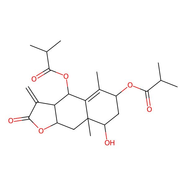 2D Structure of [(3aR,4S,6S,8S,8aS,9aR)-8-hydroxy-5,8a-dimethyl-3-methylidene-4-(2-methylpropanoyloxy)-2-oxo-4,6,7,8,9,9a-hexahydro-3aH-benzo[f][1]benzofuran-6-yl] 2-methylpropanoate
