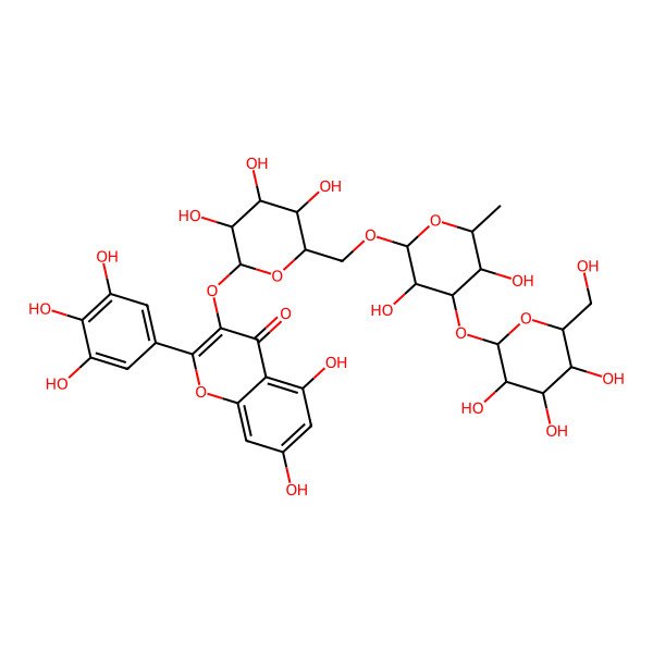 2D Structure of 3-[6-[[3,5-Dihydroxy-6-methyl-4-[3,4,5-trihydroxy-6-(hydroxymethyl)oxan-2-yl]oxyoxan-2-yl]oxymethyl]-3,4,5-trihydroxyoxan-2-yl]oxy-5,7-dihydroxy-2-(3,4,5-trihydroxyphenyl)chromen-4-one