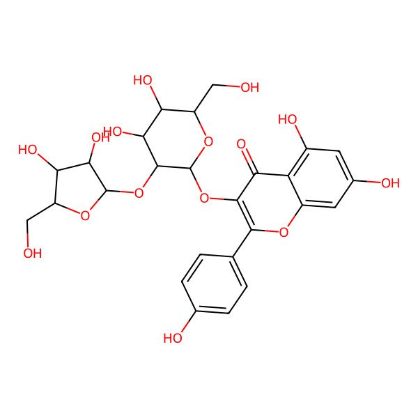 2D Structure of 3-[3-[3,4-Dihydroxy-5-(hydroxymethyl)oxolan-2-yl]oxy-4,5-dihydroxy-6-(hydroxymethyl)oxan-2-yl]oxy-5,7-dihydroxy-2-(4-hydroxyphenyl)chromen-4-one
